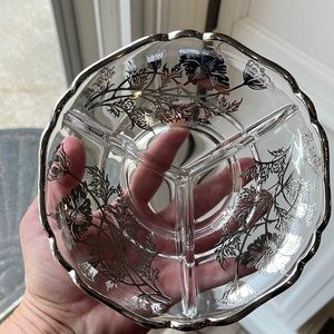 Vintage Silver City Glass Company Poppy relish/trinket dish